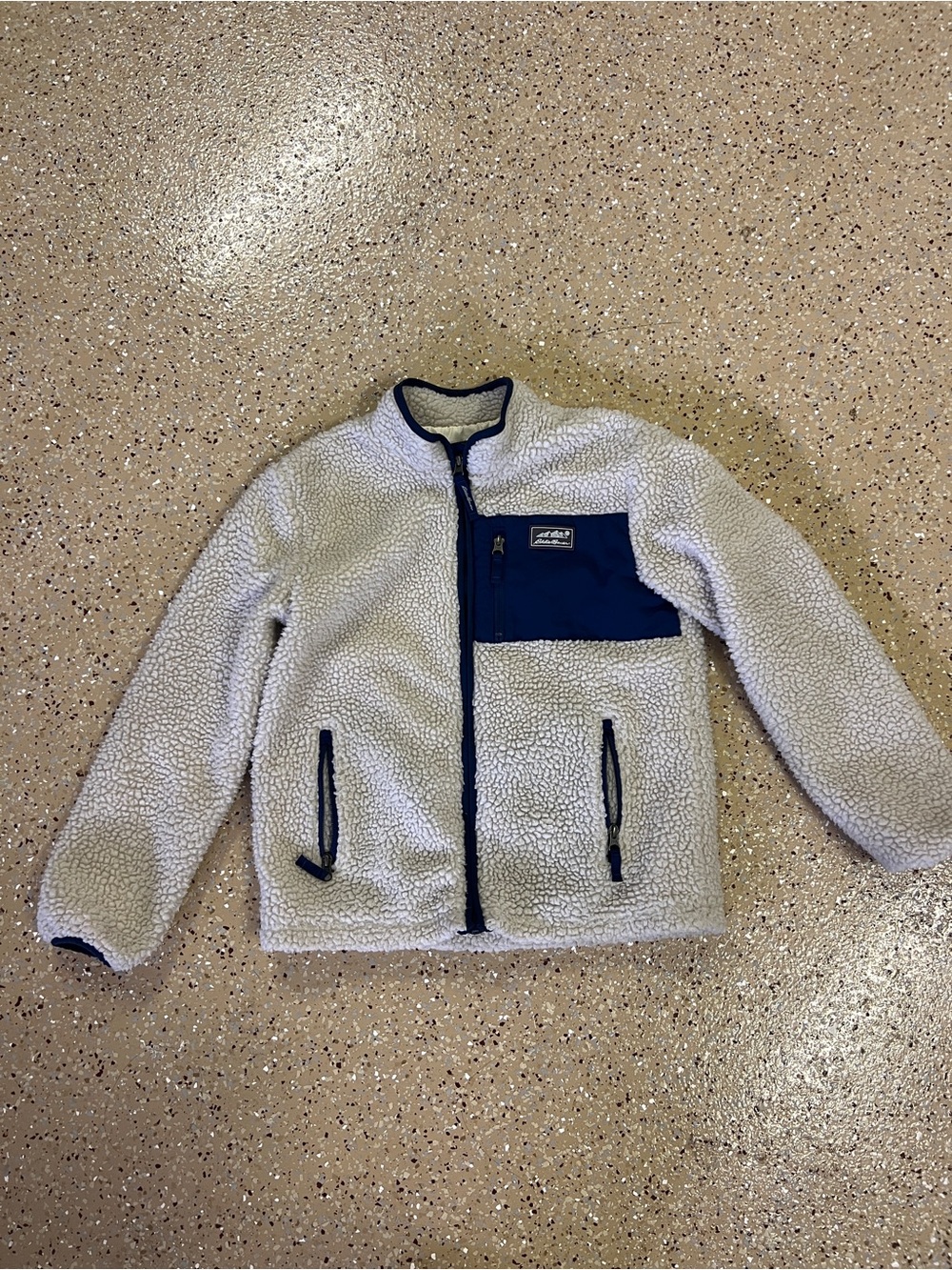 Eddie Bauer Cream Sherpa Fleece Jacket